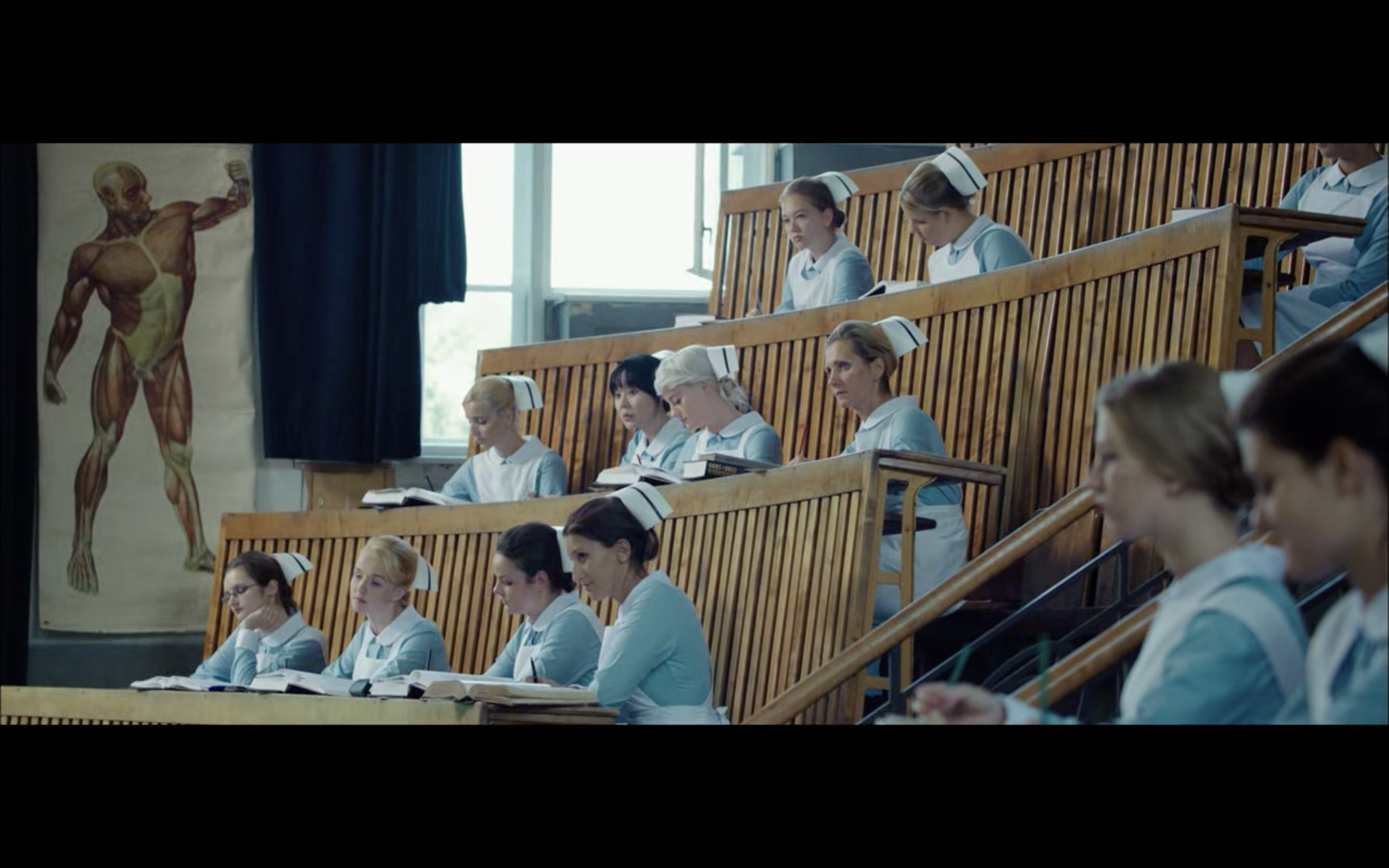class of young nurses in a lecture