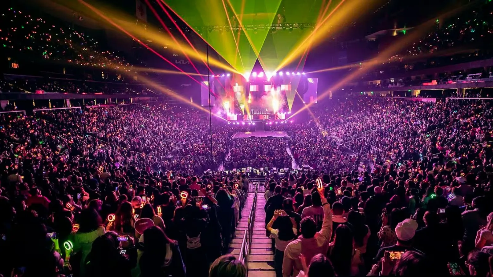 K-pop concert showing large number of fans 