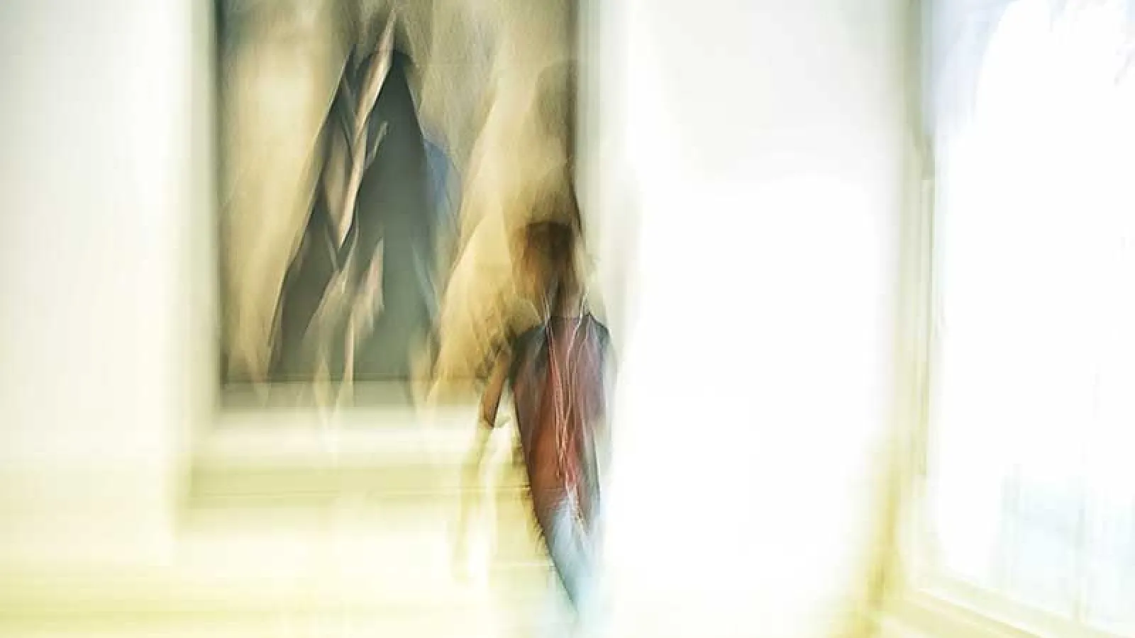 Abstract Photo of Person Looking at Artwork