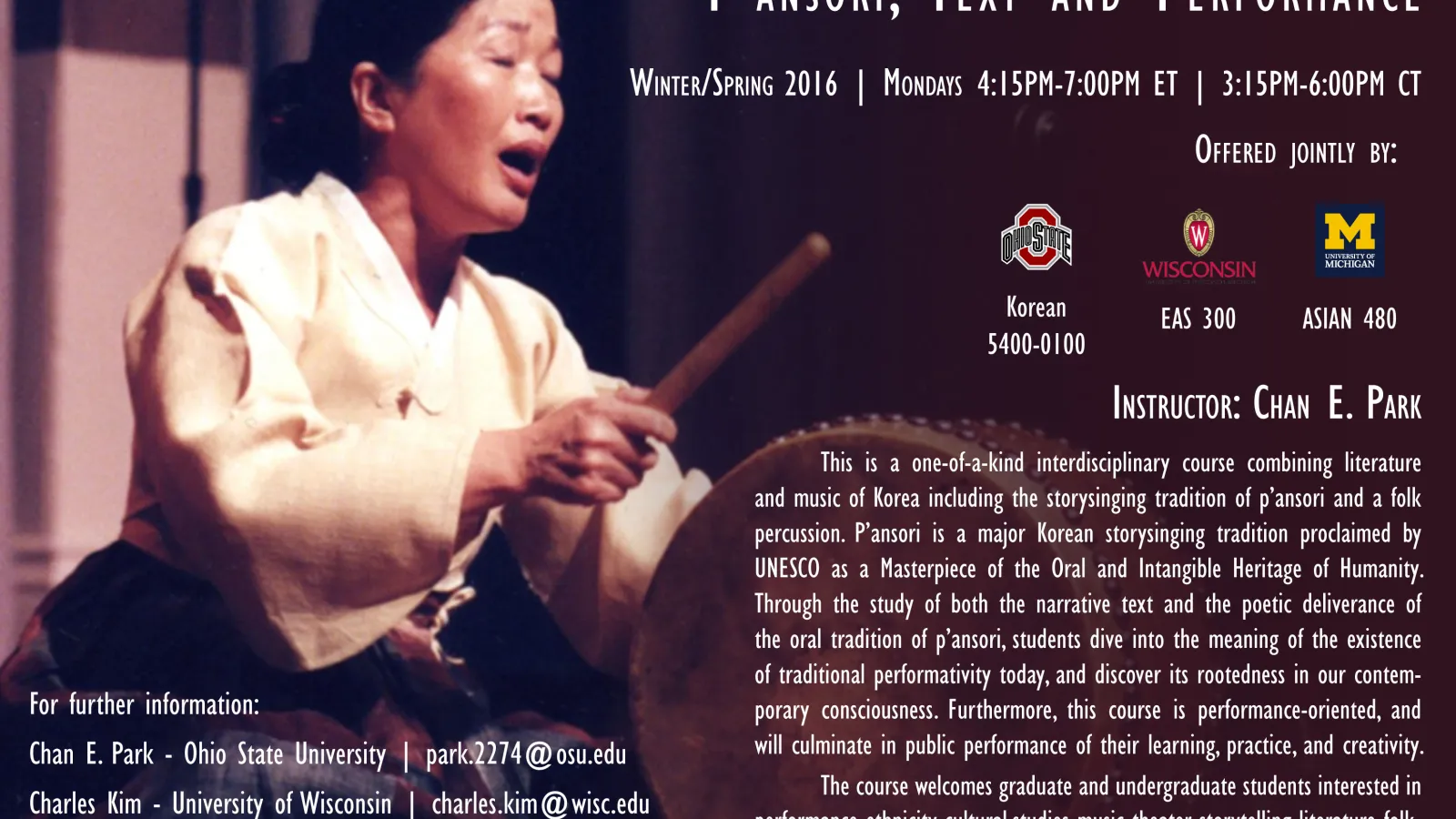 P'ansori course flyer