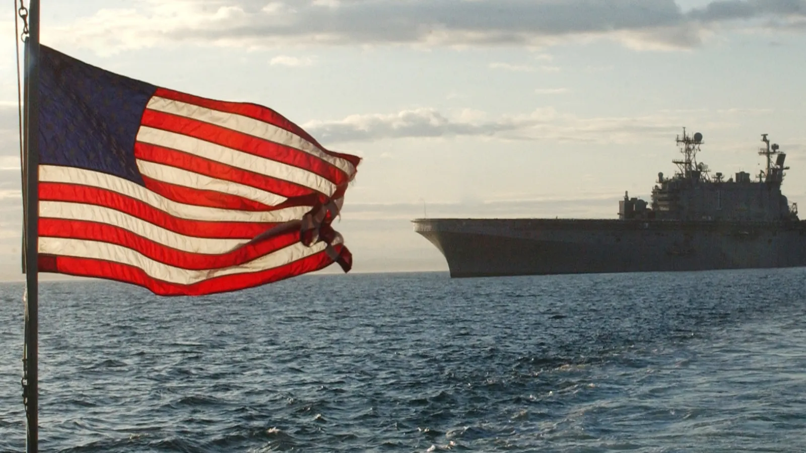 USS Tarawa and US Flag
