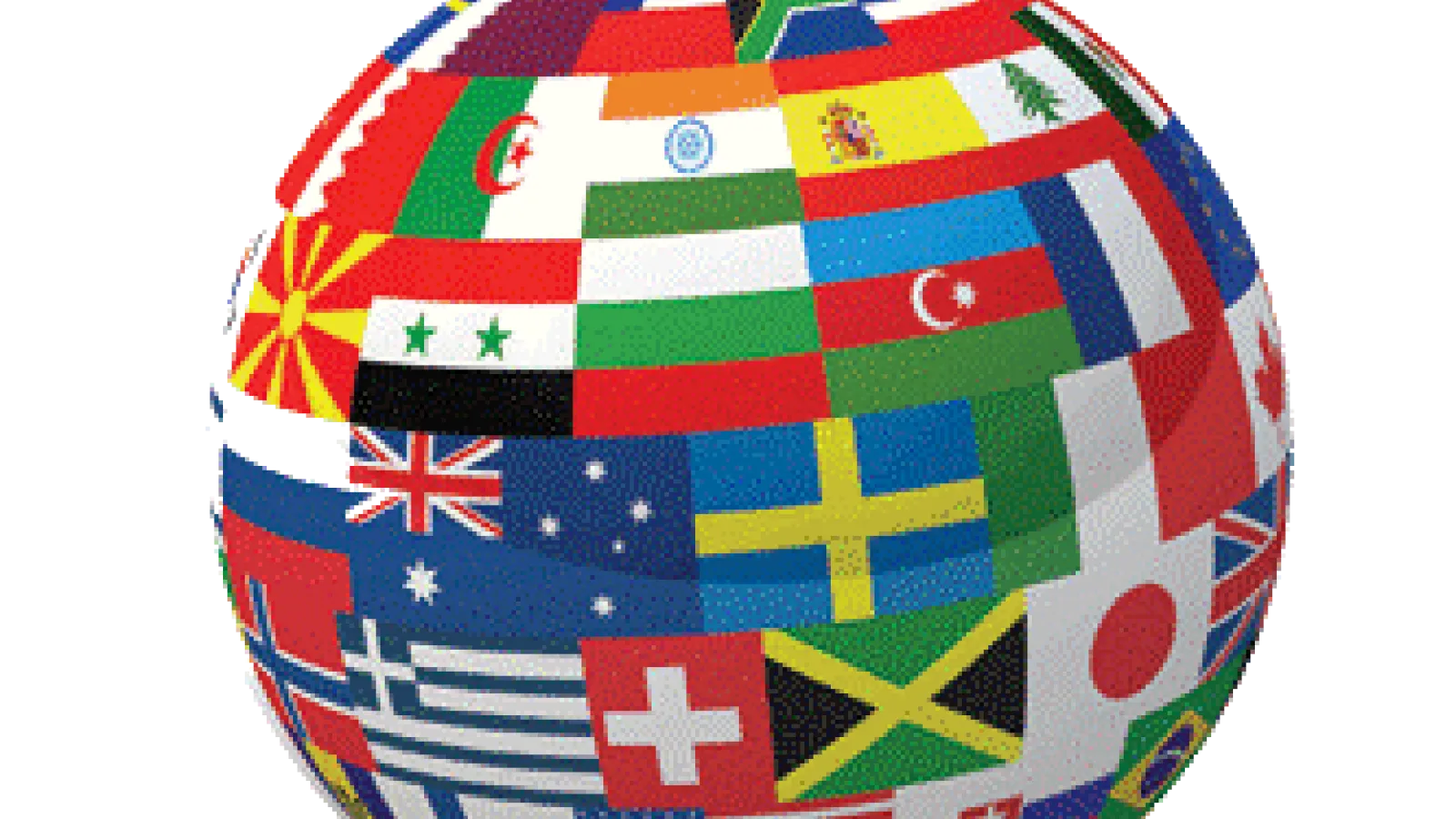 flags of world globe graphic
