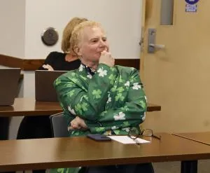 Mitch Lerner in green suit 