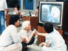 woman watching tv