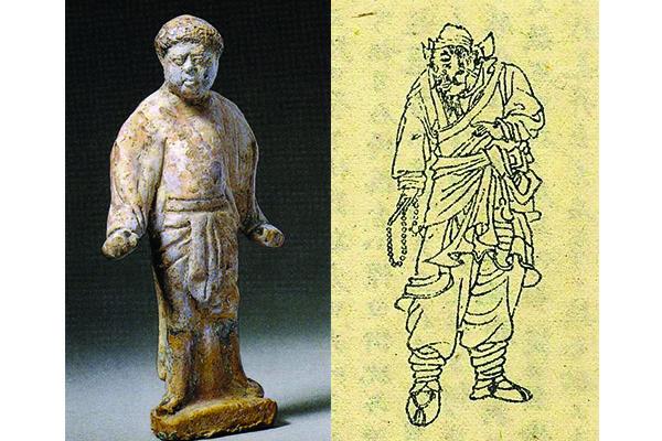 Image of statue and drawing