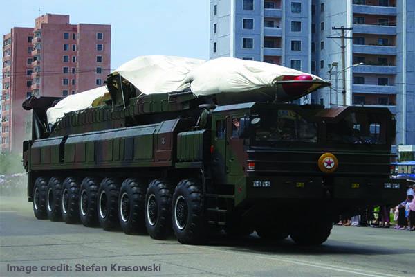 Image of a North Korean missile on a truck