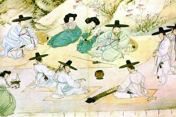 18th century painting of sijo performers