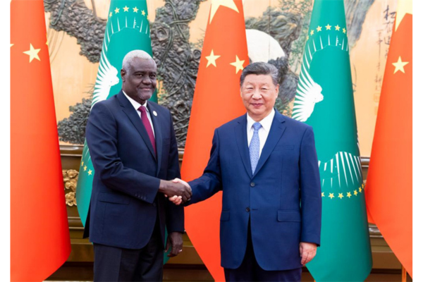 Chinese and African leaders shaking hands