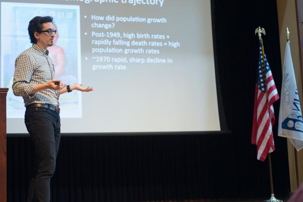 Max Woodworth speaking to high school students Max Woodworth speaking to high school students