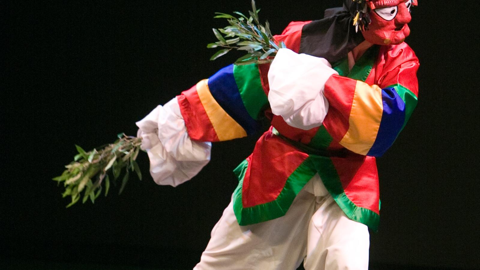 Traditional Korean Mask Dance Performer