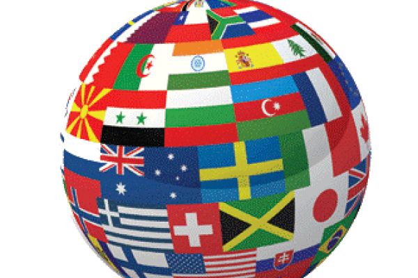 flags of world globe graphic